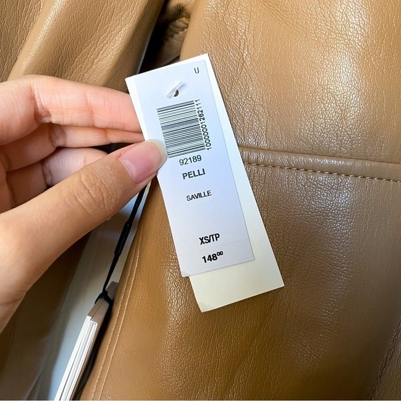 Aritzia Jacket Pelli Hip Shirt Shacket Vegan-Leather Button-Down Saville XS NWT - Picture 6 of 8